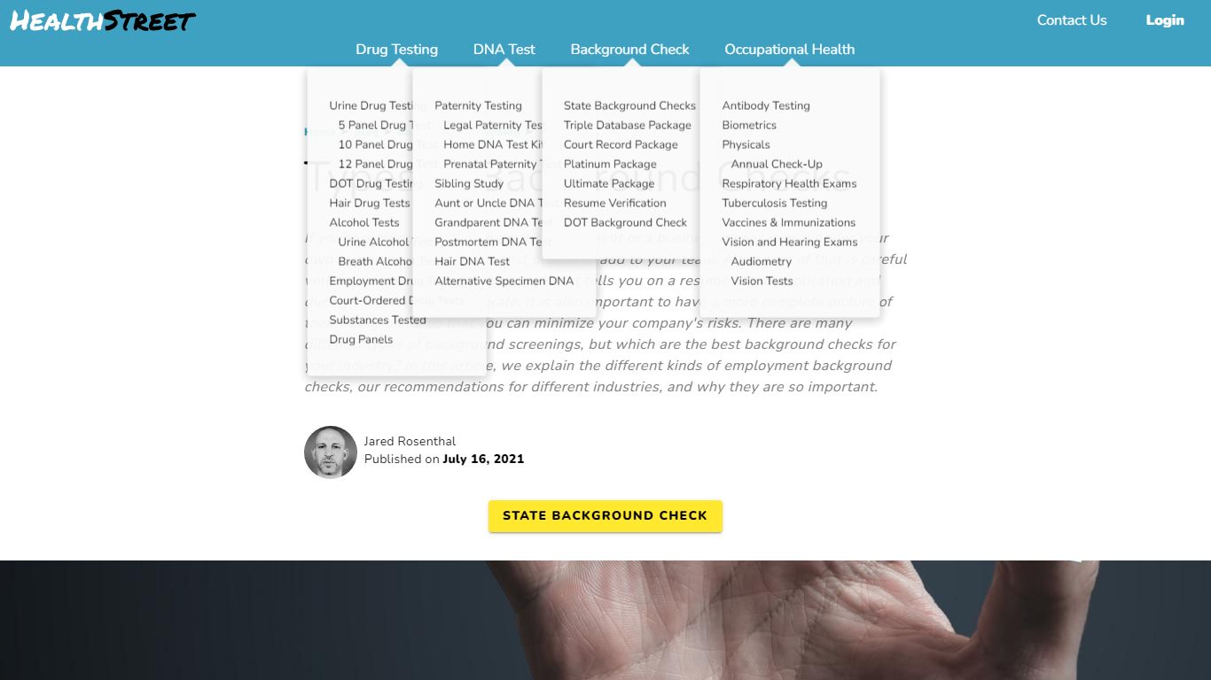 Types of Background Checks | Background Screening | Health Street